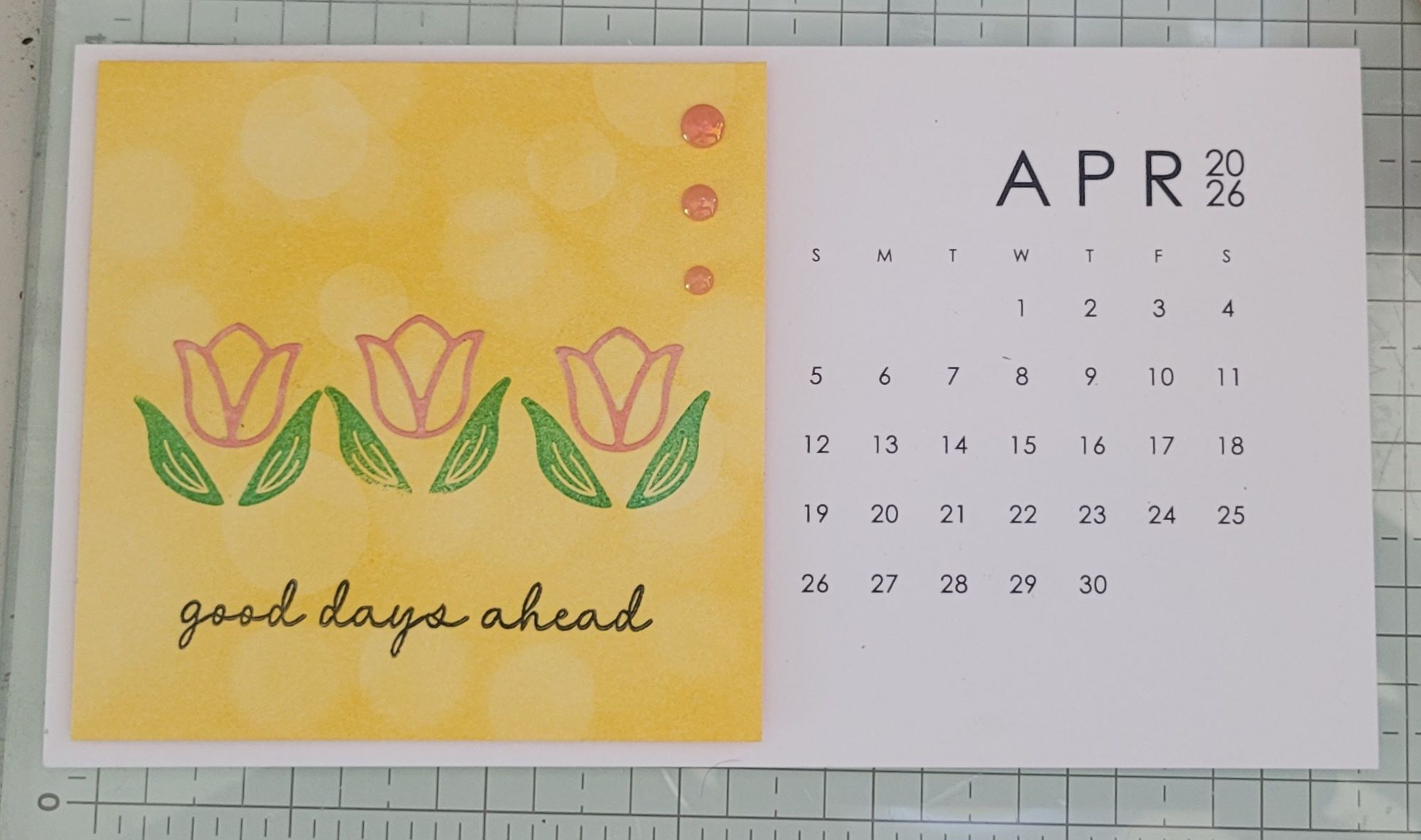 Share it Sunday-Sunshine and Tulips Calendar